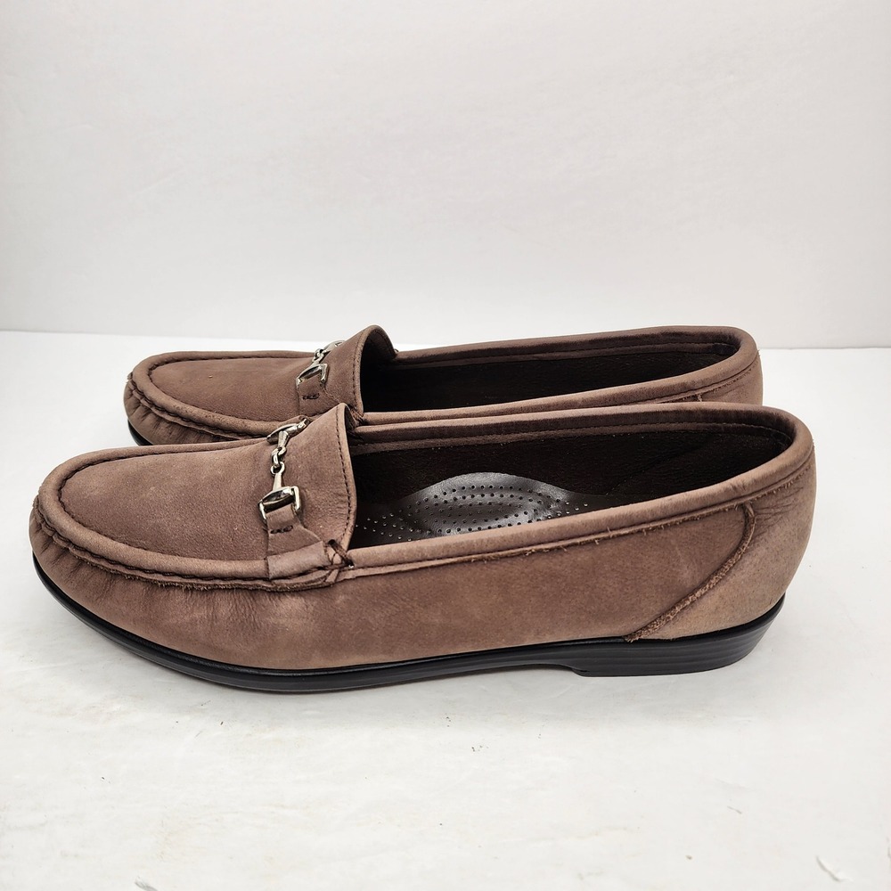 SAS Metro Loafers Women 8 N Brown Leather Horsebit Moc Comfort Shoes